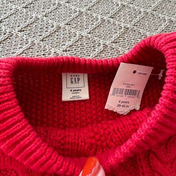 NWT Gap Red Cable Knit Peplum Sweater ~ 4 - Picture 5 of 10